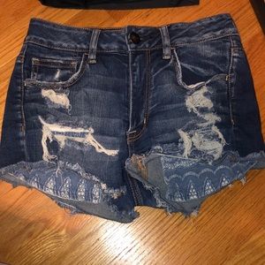 American Eagle distressed jean shorts